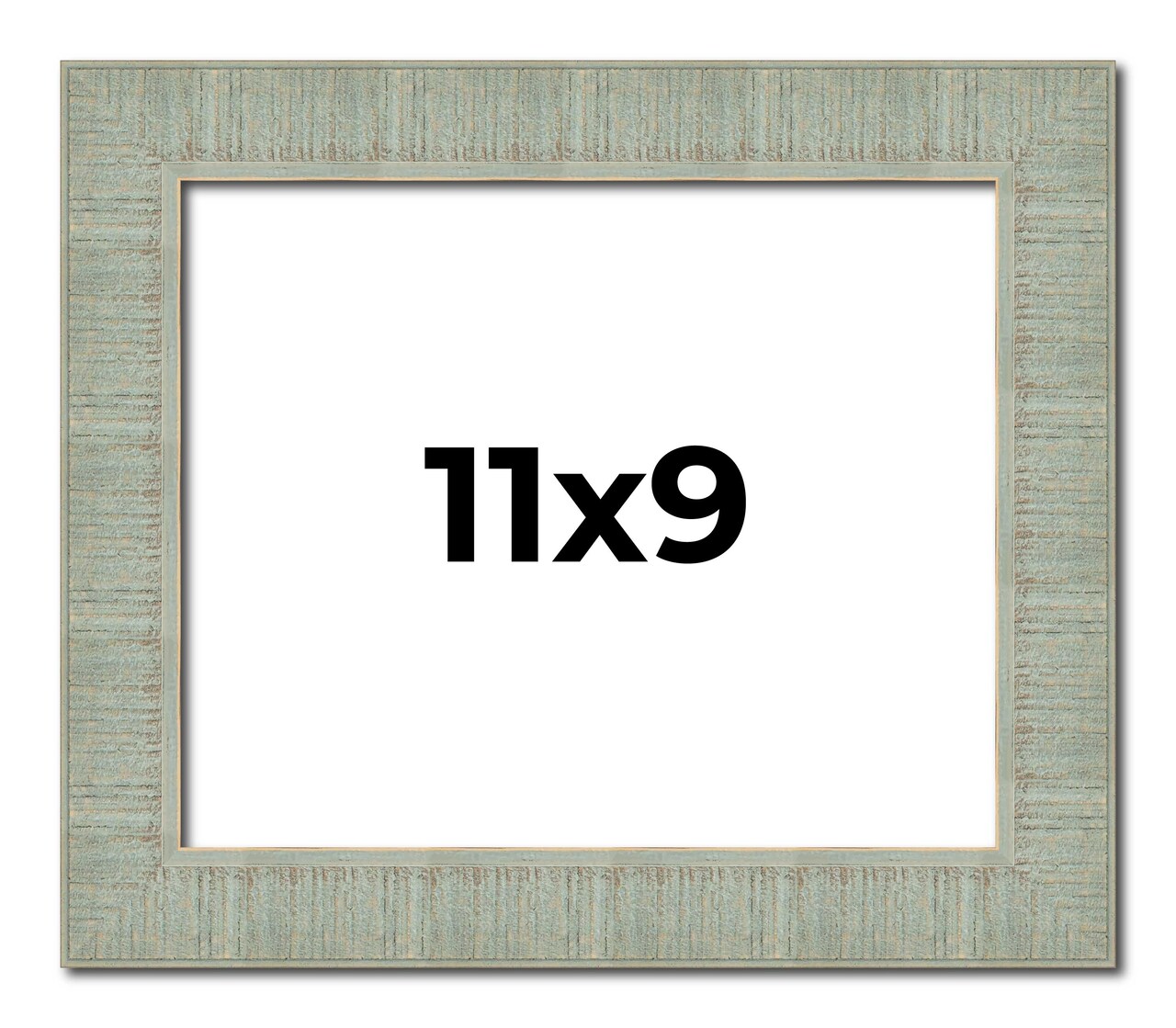 Photo Size Sculpted Blue Picture Frame - UV Acrylic, Foam Board Backing, Hanging Hardware